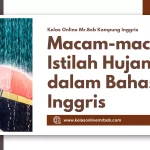 Macam-macam Istilah Hujan dalam Bahasa Inggris - Kelas Online Mr.BOB Kampung Inggris